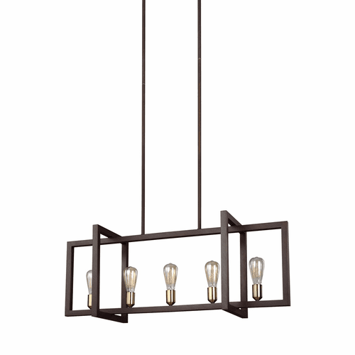 Feiss Finnegan 5-LT Island Chandelier - New World Bronze - F3147/5NWB