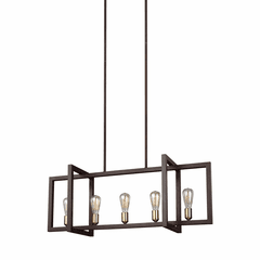 Feiss Finnegan 5-LT Island Chandelier - New World Bronze - F3147/5NWB Feiss Finnegan 5-LT Island Chandelier - New World Bronze - F3147/5NWB