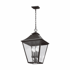 Feiss Galena 4-LT Outdoor Hanging Lantern - Sable - OL14408SBL