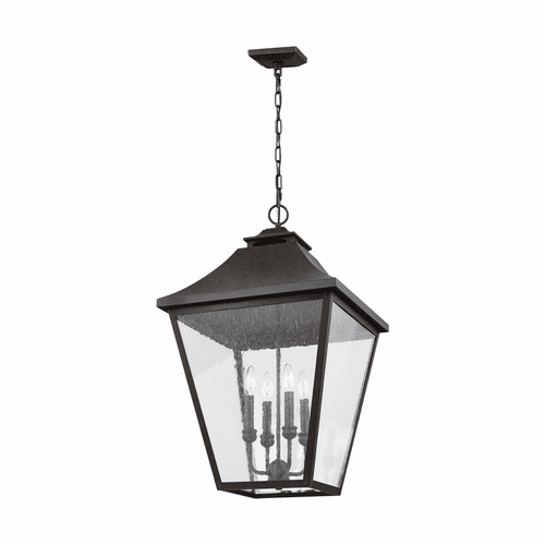 Feiss Galena 4-LT Outdoor Hanging Lantern - Sable - OL14409SBL