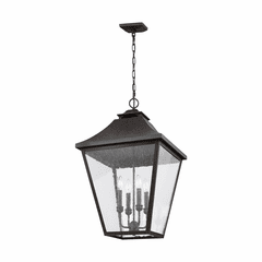 Feiss Galena 4-LT Outdoor Hanging Lantern - Sable - OL14409SBL