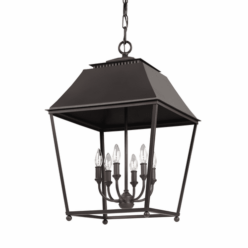 Feiss Galloway 6-LT Foyer Pendant - Dark Copper / Copper - F3090/6DAC/AC