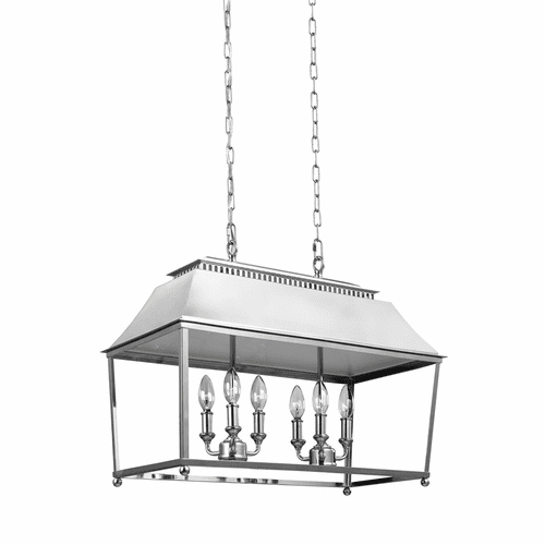Feiss Galloway 6-LT Island Chandelier Pendant - Polished Nickel - F3105/6PN
