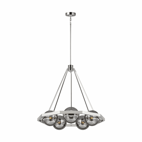 Feiss Harper 5-LT Chandelier - Polished Nickel - F3259/5PN