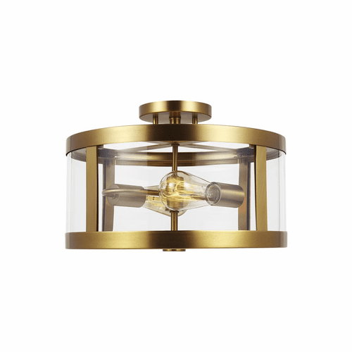 Feiss Harrow 2-LT Semi-Flush Mount - Burnished Brass - SF341BBS