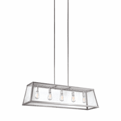 Feiss Harrow 5-LT Island Chandelier - Polished Nickel - F3073/5PN