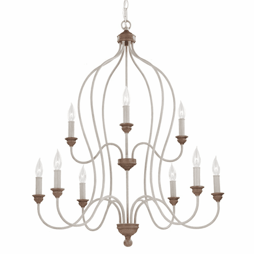Feiss Hartsville 9-LT Chandelier - Washed - F2999/9CHKW/BW