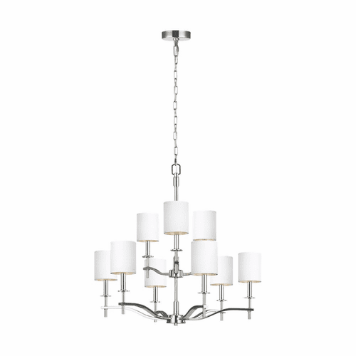 Feiss Hewitt 9-LT Chandelier - Polished Nickel - F3313/9PN