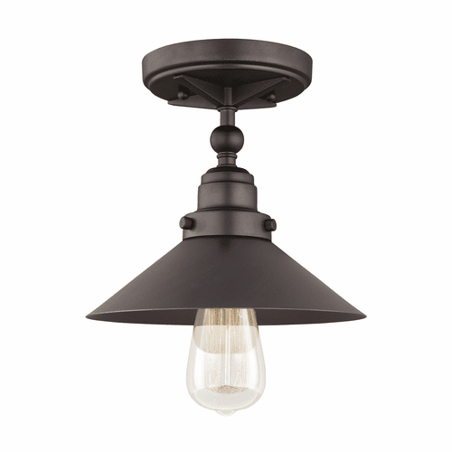Feiss Hooper 1-LT Flush Mount - Antique Bronze - FM525ANBZ