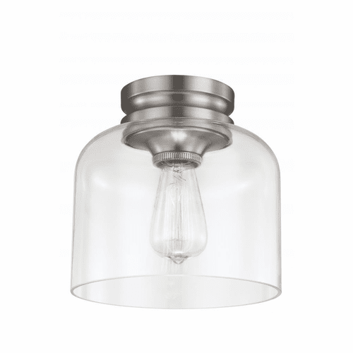 Feiss Hounslow 1-LT Flush Mount - Brushed Steel - FM404BS