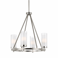 Feiss Jonah 4-LT Chandelier - Satin Nickel / Chrome - F2984/4SN/CH Feiss Jonah 4-LT Chandelier - Satin Nickel / Chrome - F2984/4SN/CH