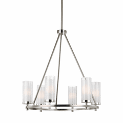 Feiss Jonah 6-LT Chandelier - Satin Nickel / Chrome - F2985/6SN/CH