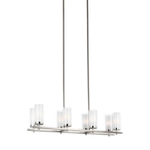 Feiss Jonah 8-LT Island Chandelier - Satin Nickel / Chrome - F2986/8SN/CH