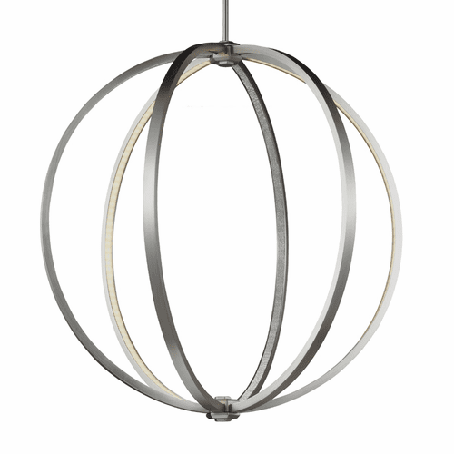 Feiss Khloe 30" LED Globe Pendant - Satin Nickel - P1393SN