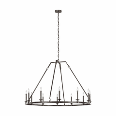 Feiss Landen 12-LT Chandelier - Smith Steel - F3216/12SMS