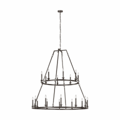 Feiss Landen 20-LT Multi-Tier Chandelier - Smith Steel - F3217/20SMS