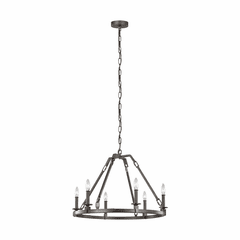 Feiss Landen 6-LT Chandelier - Smith Steel - F3213/6SMS