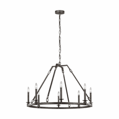 Feiss Landen 8-LT Chandelier - Smith Steel - F3214/8SMS