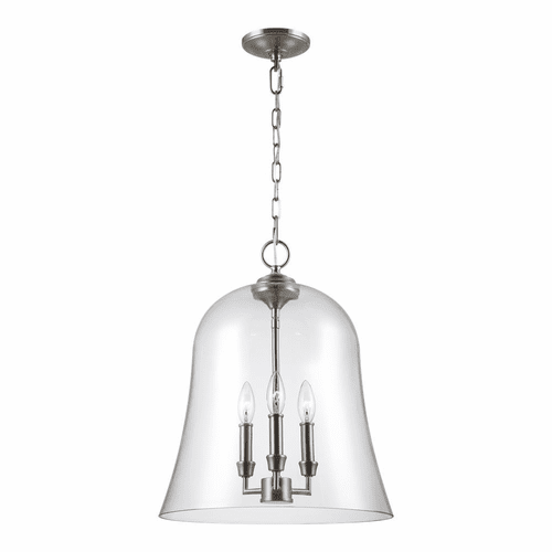 Feiss Lawler 3-LT Bell Pendant - Satin Nickel - F3154/3SN