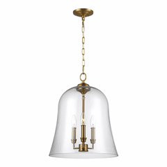 Feiss Lawler 3-LT Pendant - Burnished Brass - F3154/3BBS