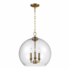 Feiss Lawler 3-LT Pendant - Burnished Brass - F3155/3BBS