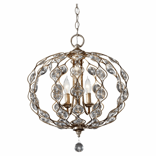 Feiss Leila 3-LT Chandelier - Burnished Silver - F2741/3BUS