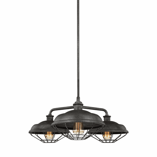 Feiss Lennex 3-LT Chandelier - Slate Grey Metal - F3157/3SGM
