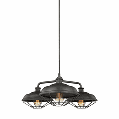 Feiss Lennex 3-LT Chandelier - Slate Grey Metal - F3157/3SGM