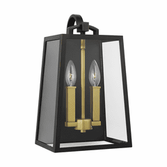 Feiss Lindbergh 2-LT Wall Lantern - Bronze/Painted Brass - OL14502ANBZ/PBB