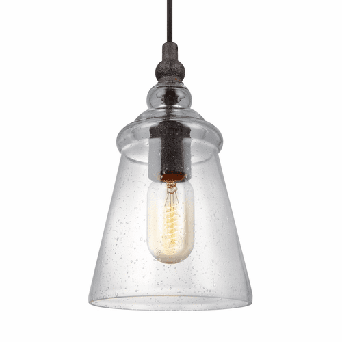 Feiss Loras 1-LT Mini-Pendant - Dark Weathered Iron - P1449DWI