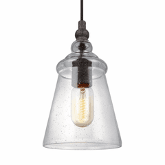 Feiss Loras 1-LT Mini-Pendant - Dark Weathered Iron - P1449DWI