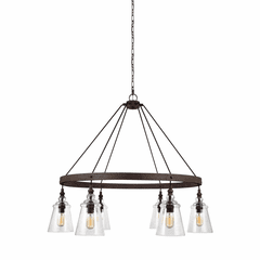 Feiss Loras 6-LT Chandelier - Dark Weathered Iron - F3170/6DWI