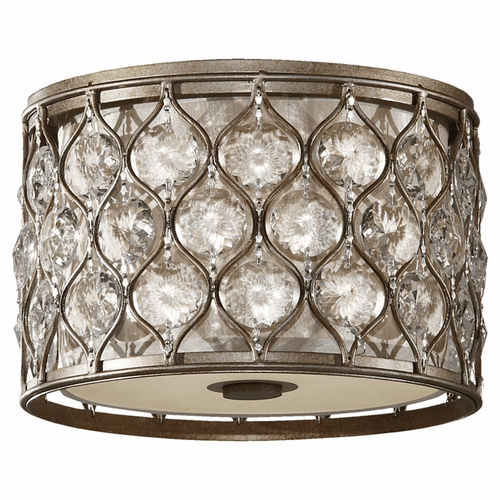Feiss Lucia 2-LT Indoor Flush Mount - Burnished Silver - FM355BUS
