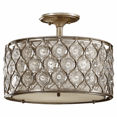 Feiss Lucia 3-LT Indoor Semi-Flush Mount - Burnished Silver - SF289BUS