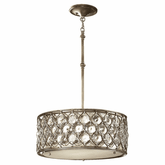 Feiss Lucia 3-LT Shade Pendant - Burnished Silver - F2568/3BUS Feiss Lucia 3-LT Shade Pendant - Burnished Silver - F2568/3BUS
