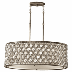 Feiss Lucia 3-LT Shade Pendant - Burnished Silver - F2569/3BUS