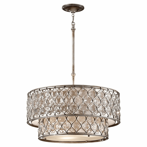 Feiss Lucia 6-LT Chandelier - Burnished Silver - F2707/6BUS