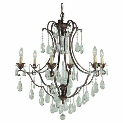 Feiss Maison De Ville 6-LT Single Tier Chandelier - Bronze - F1883/6BRB