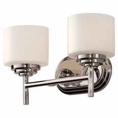 Feiss Malibu 2-LT Vanity - Nickel - VS26002-PN Feiss Malibu 2-LT Vanity - Nickel - VS26002-PN