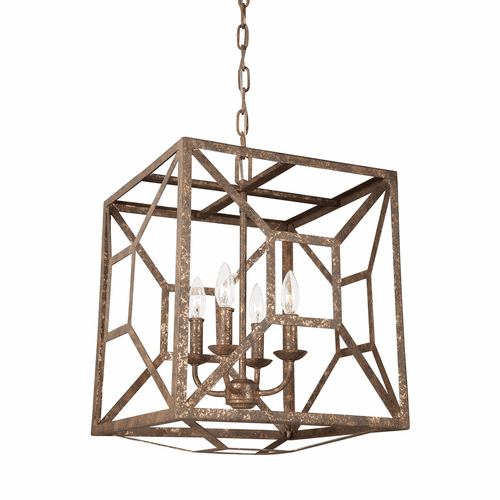 Feiss Marquelle 4-LT Chandelier - Distressed Goldleaf - F3171/4DSGL