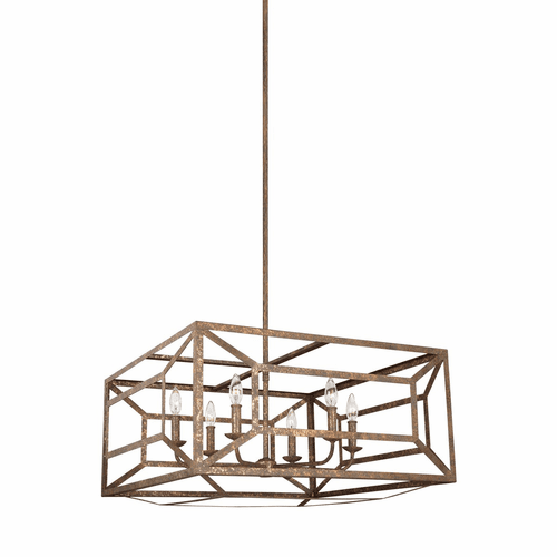 Feiss Marquelle 6-LT Chandelier - Distressed Goldleaf - F3172/6DSGL