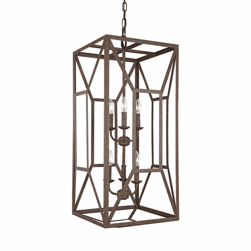 Feiss Marquelle 6-LT Foyer Chandelier - Weathered Iron - F3174/6WI