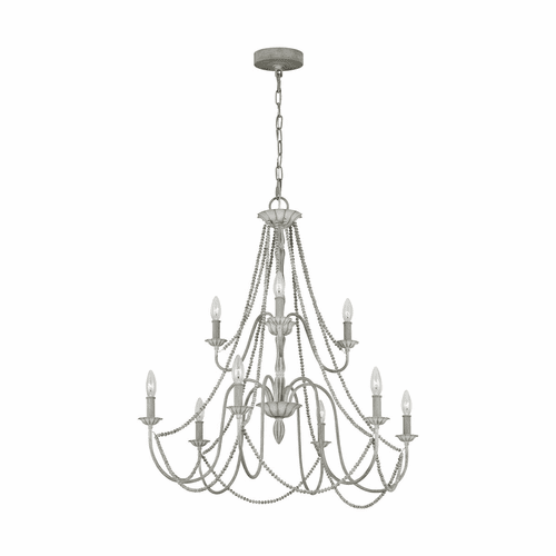 Feiss Maryville 9-LT Multi-Tier Chandelier - Washed Grey - F3241/9WGR