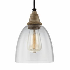 Feiss Matrimonio 1-LT Mini-Pendant - Driftwood/Dark Weathered Zinc - P1394DFW/DWZ