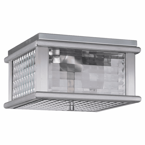 Feiss Mission Lodge 2-LT Outdoor Flush Mount - Brushed Aluminum - OL3413BRAL