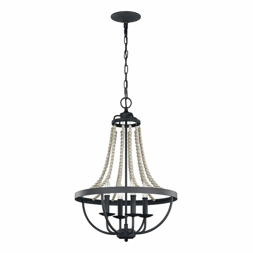 Feiss Nori 4-LT Chandelier - Dark Weathered Zinc / Driftwood Grey - F3187/4DWZ/DWG