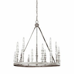 Feiss Norridge 15-LT Chandelier - Fence Board/White - F3142/15DFB/DWH