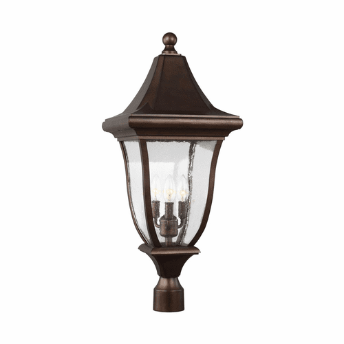 Feiss Oakmont 3-LT Outdoor Post Lantern - Patina Bronze - OL13107PTBZ