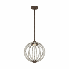 Feiss Orren 1-LT Mini-Pendant - Driftwood Grey / Weathered Iron - P1431DWG/WI-L1 Feiss Orren 1-LT Mini-Pendant - Driftwood Grey / Weathered Iron - P1431DWG/WI-L1
