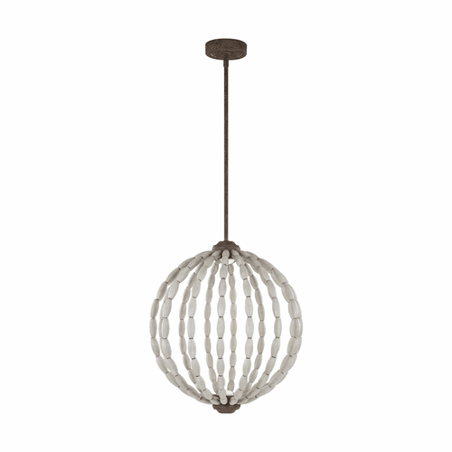 Feiss Orren 2-LT Pendant - Driftwood Grey / Weathered Iron - P1432DWG/WI-L1